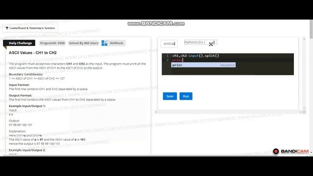 HOW TO FIND ASCII VALUES | PYTHON PROGRAM | ASCII VALUES | CODING CHALLENGE #ASCIIVALUES смотреть онлайн