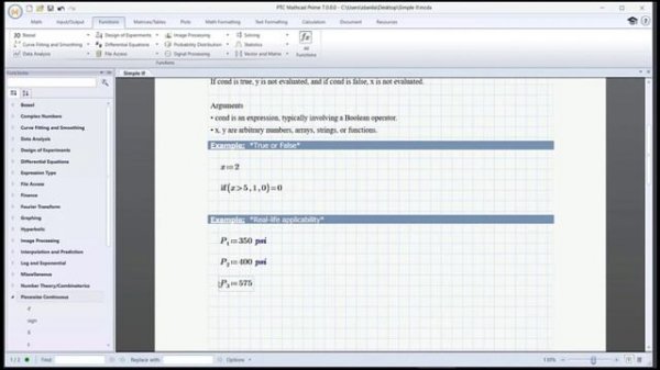 Simple Conditional "If" Statement in Mathcad Prime