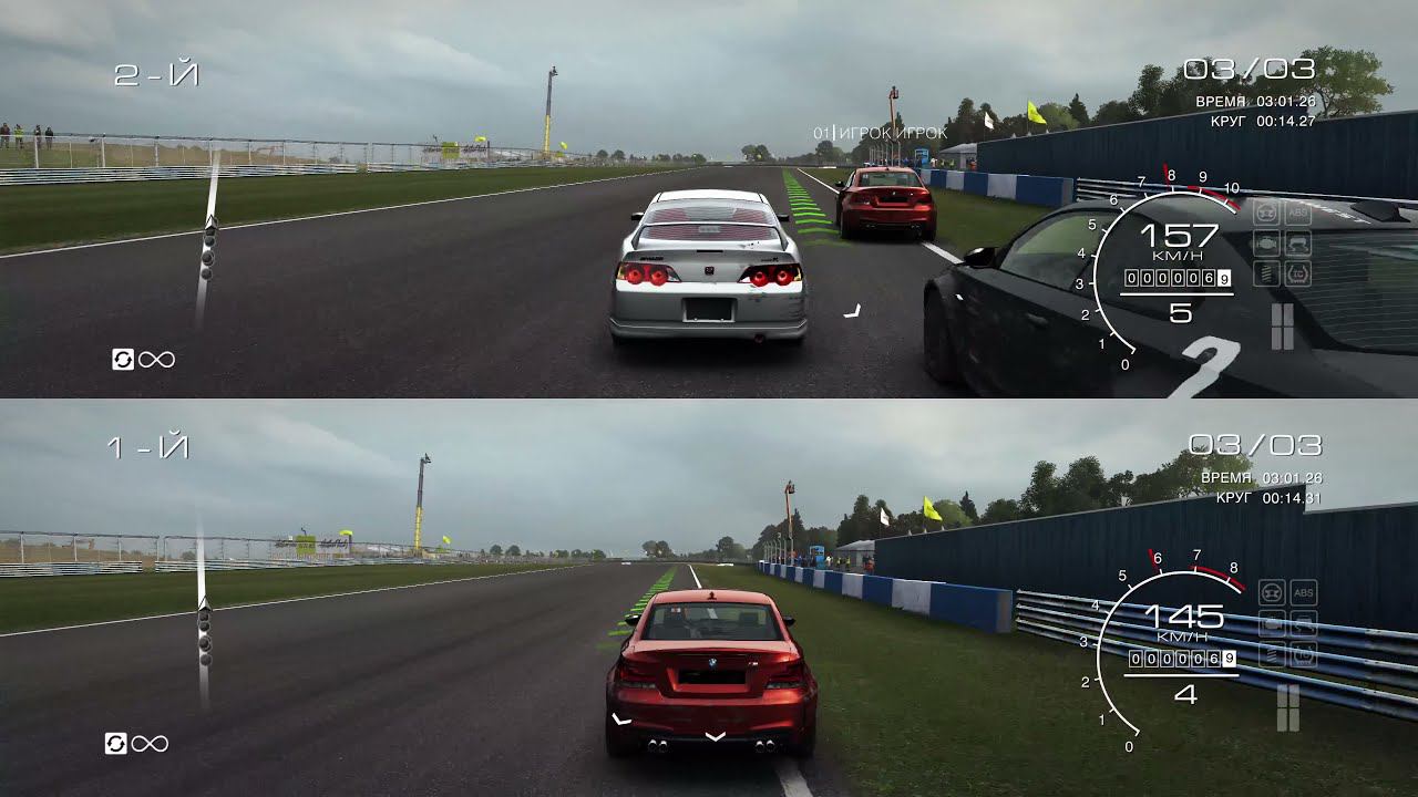 GRID Autosport - 4k - Split Screen 2player 2игрока снова на одном пк. играем вдвоём на одном пк