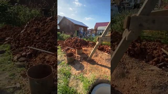 Копка колодца на 10-12 колец с армированными кольцами для питьевой воды. Грунт - глина смотреть онлайн