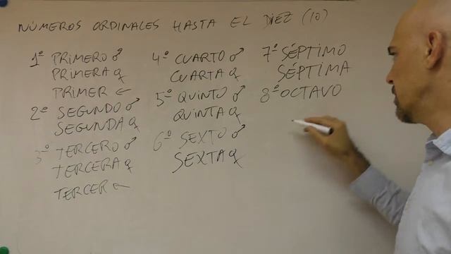 ▷ Порядковые числительные в испанском до 10. Números ordinales. Урок испанского смотреть онлайн