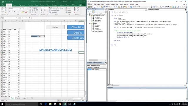 Excel VBA - Dynamic Data Validation Drop Down and Named range смотреть онлайн
