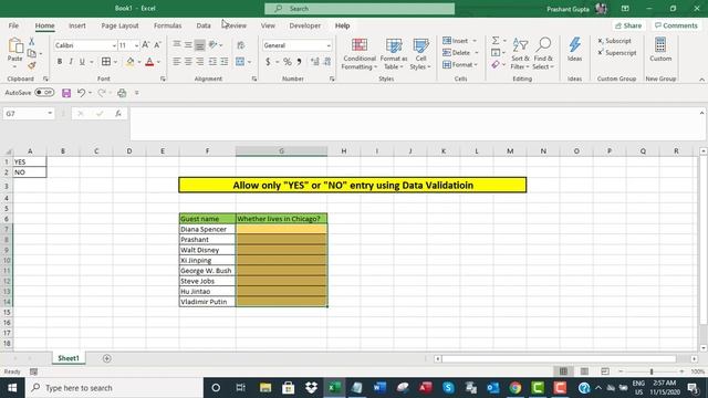 Allow only "YES" or "NO" entry in Excel using Data Validation смотреть онлайн