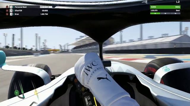 F1 2019 time trial Lewis Hamilton Mercedes W10 Hybrid Bahrain Lap Time (1:32.878) смотреть онлайн