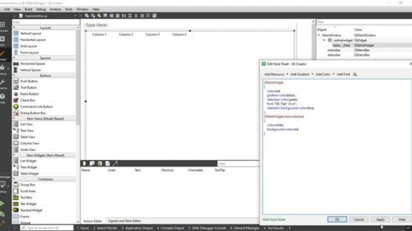 Qt QTableWidget | Design Using Qt Stylesheet | QSS | Qt C++ | Qt Creator | Qt Tutorial