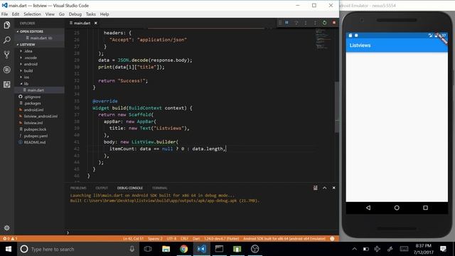 Flutter SDK Tutorial - Listview with JSON or List data (App Development) смотреть онлайн