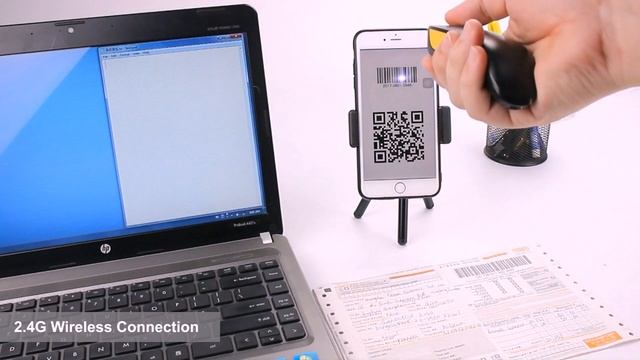 NETUM QR Code Scanner Mini Barcode Scanner Bluetooth Compatible смотреть онлайн