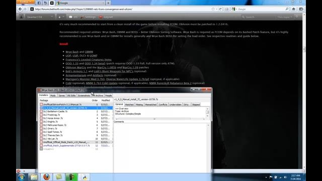 FCOM Installation Tutorial Part 2: Installing Wrye Bash, BOSS, a few mods, and Bashed Patch смотреть онлайн