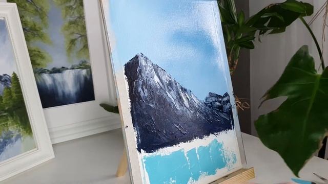 Простой пейзаж мастихином (горы масляными красками) смотреть онлайн