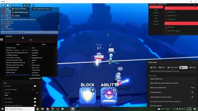 Blade Ball Script / Hacks | AUTO BLOCK + GET ALL ABILITIES | Fast Win Farm | *PASTEBIN 2023* смотреть онлайн