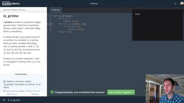 Codecademy Python - 6 - Practice Problems смотреть онлайн