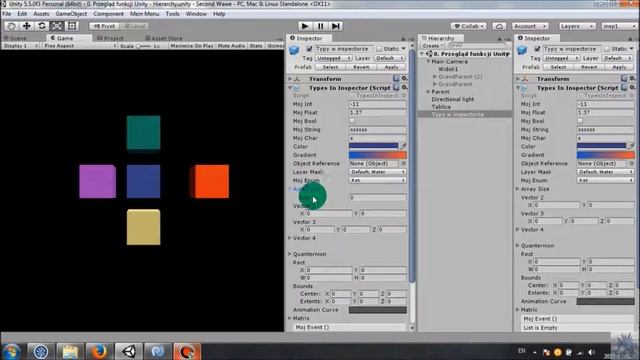 Kurs Unity - Okno Inspector - Wbudowane typy podlegające serializacji [5.5] смотреть онлайн