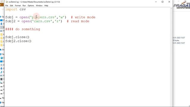 Python CSV Files - Create CSV Files with Read and Write modes смотреть онлайн
