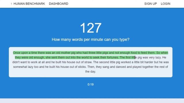 Human Benchmark Typing Test смотреть онлайн