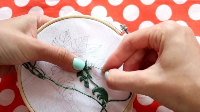 Як вишити картинку гладдю? Вишивка. Монстера гладью для начинающих.Lena Shatunova смотреть онлайн