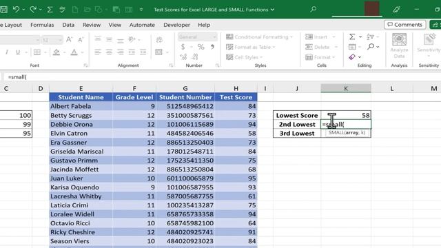 Using the Excel LARGE and SMALL Functions смотреть онлайн