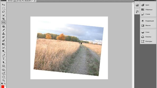 Инструмент Линейка в Фотошоп Поворот изображения смотреть онлайн