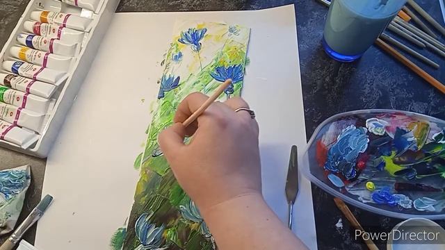 Васильки. Рисуем Акрилом. смотреть онлайн