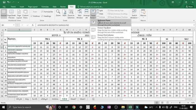 EXCEL - Freeze Panes ( Kannada ) смотреть онлайн