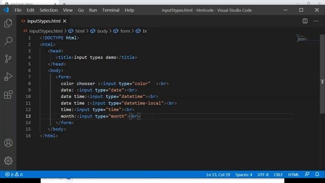 HTML5 Input Types | HTML5 new input tag | HTML5 tutorial for beginners смотреть онлайн