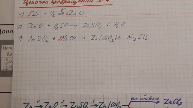 Цепочки превращений по неорганической химии. Вариант №4. смотреть онлайн