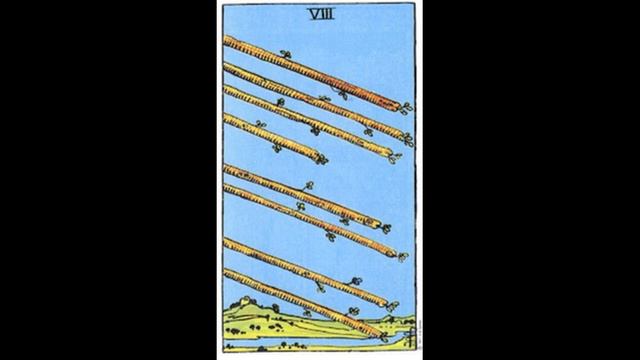 Теневое значение 8 Жезлов Таро Райдера-Уэйта-Смит смотреть онлайн