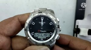 How to set Time on Tissot T-Touch T047420A Time setting tutorial