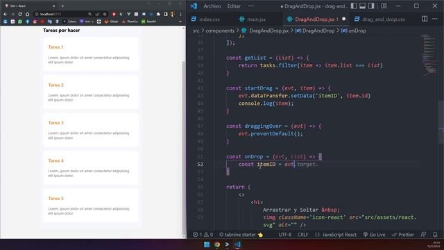 Arrastrar y soltar - Drag and Drop - React :D - Parte 2 смотреть онлайн
