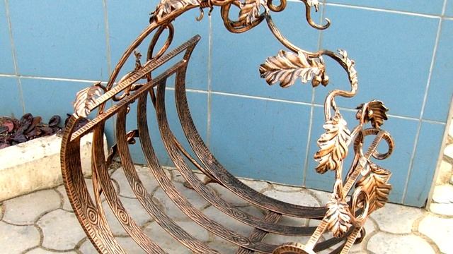 Красивая кованая дровница подставка для дров корзинка для поленьев, поленница для камина ковка. смотреть онлайн