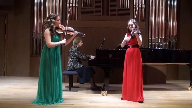 Sarasate - Navarra. Polina Galouza, Dasha Esaulkova violins. смотреть онлайн