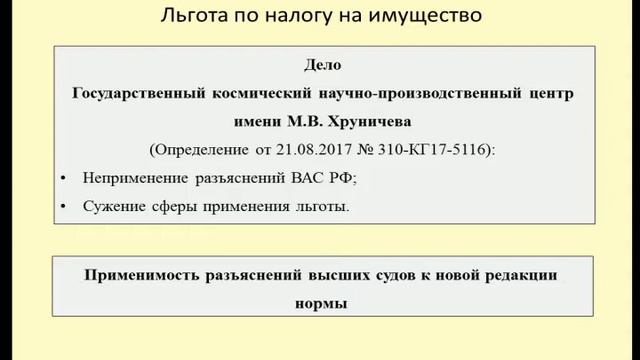 Льгота по имуществу для научно-производственных организаций / tax benefit смотреть онлайн