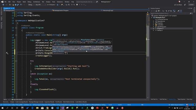 Efetuando logs no MongoDB em uma API C# .Net Core смотреть онлайн