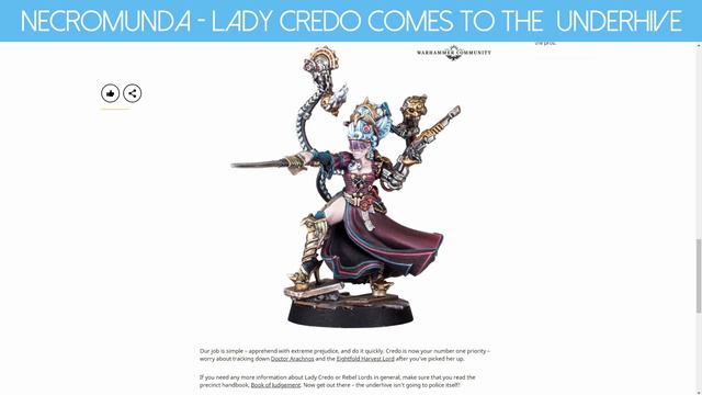 Model Of The Year? New Model For Necromunda - Lady Credo - New Warhammer Model