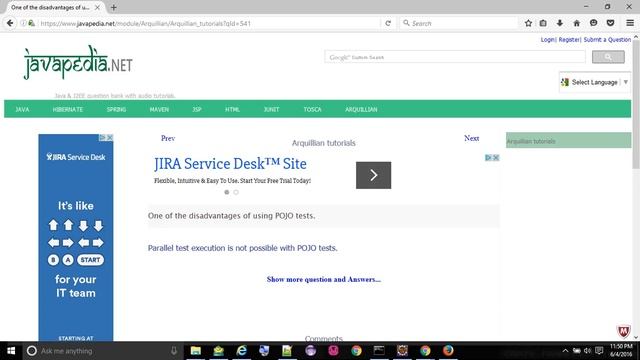 One of the disadvantages of using POJO tests.
- javapedia.net смотреть онлайн