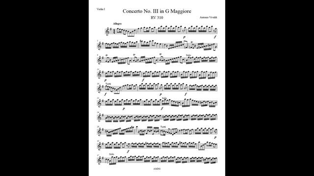 Violin Concerto in G Major RV310, Vivaldi (Violin Play along) смотреть онлайн