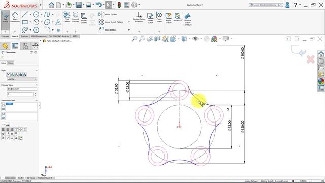 Solidworks 2D drawing Exercise ! - learn by doing / PENTA-LOBE DISK смотреть онлайн