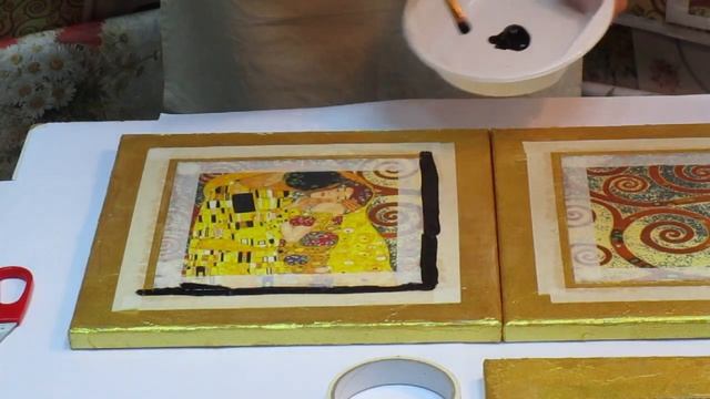 Decoupage on Canvas Art DIY Tutorial KLIMT смотреть онлайн