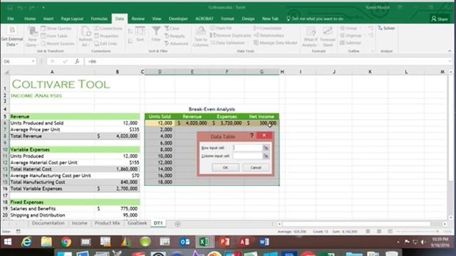 Excel Module 10 Part 2 Data Table - 1 Variable  - 640x480 Resolution