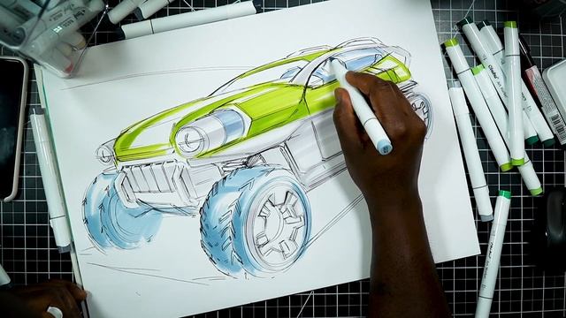Sketch A Day: Timelapse Drawing - How to draw an off road jeep/suv смотреть онлайн
