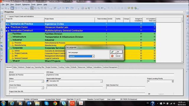 Tip Como Cambiar el idioma a Primavera P6 Oracle Project Planner смотреть онлайн