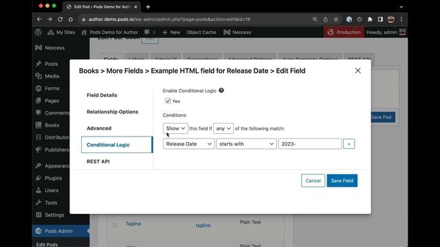 Pods 3.0 Feature Highlight: Conditional Logic for Fields смотреть онлайн