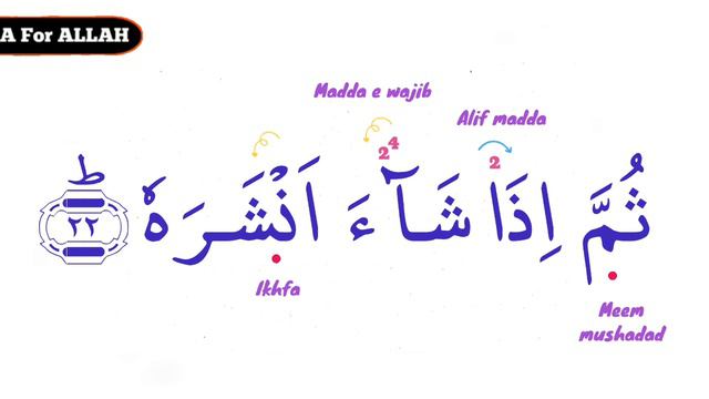 Quran Lessons For Beginners Lesson 263 | Surah Abasa Ayat 21 - 22 | Quran Online | Quran Lesson