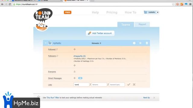 How To Auto Retweet On Twitter - Using Rounteam.co - twitter marketing смотреть онлайн