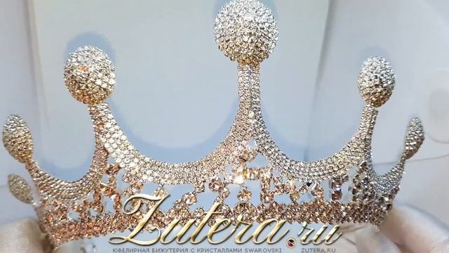 Тиара 16,5 х 8 см с оригинальными кристаллами Swarovski. Сваровски. Украшения от магазина Zutera.ru