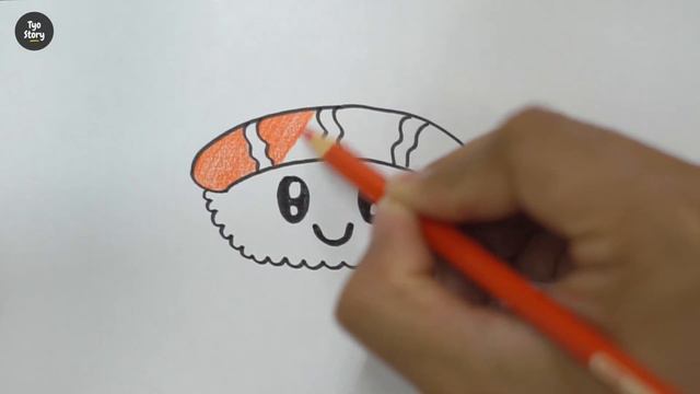 #12 How to Draw a Cute Sushi - Easy Drawing Tutorial смотреть онлайн