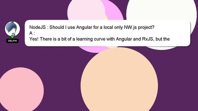 NodeJS : Should I use Angular for a local only NW.js project? смотреть онлайн