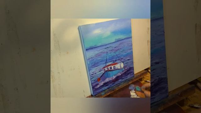 Морской пейзаж\Легко и быстро\Мастихин\Живопись маслом смотреть онлайн