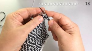 Мозаичный узор "Ромбы"/ Вязание спицами.