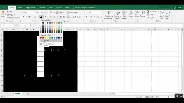 How To Create A Crossword Puzzle In Excel - Tutorial