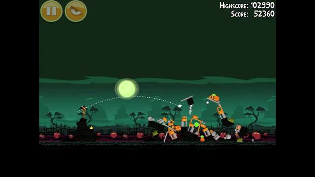 Angry Birds Seasons Ham'o'ween 1 8 2012 Halloween 3 stars walkthrough gameplay tutorial iphone 4s смотреть онлайн